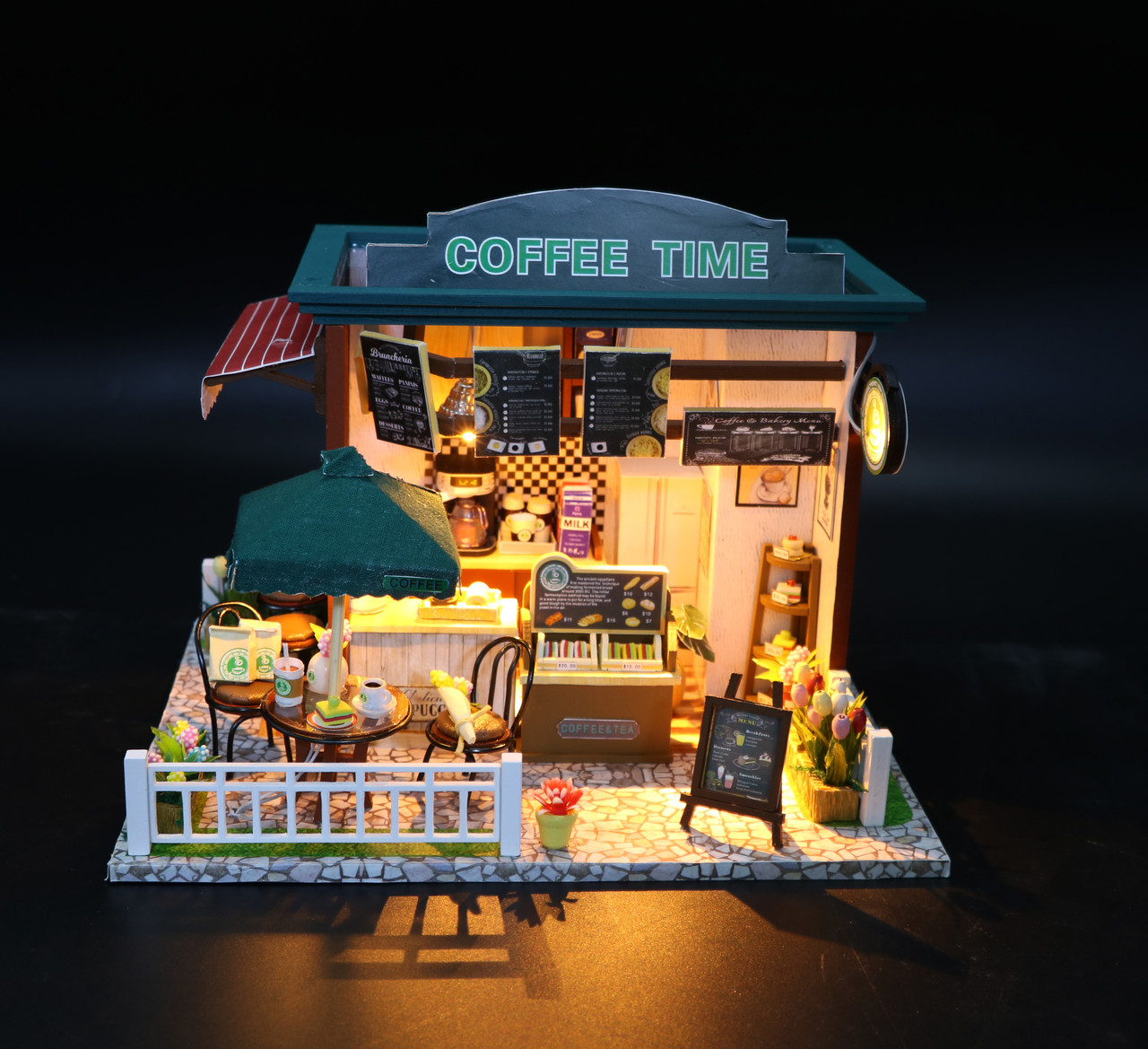 3D-мобокс Кафе "Coffee Time" — Ляльковий Дім Конструктор/DIY Doll House від CuteBee