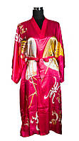 Шовковий халат малиновий А9319