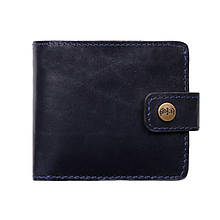 Чоловіче портмоне з кишенею для монет "Оригінал" з натуральної шкіри темно-синього кольору