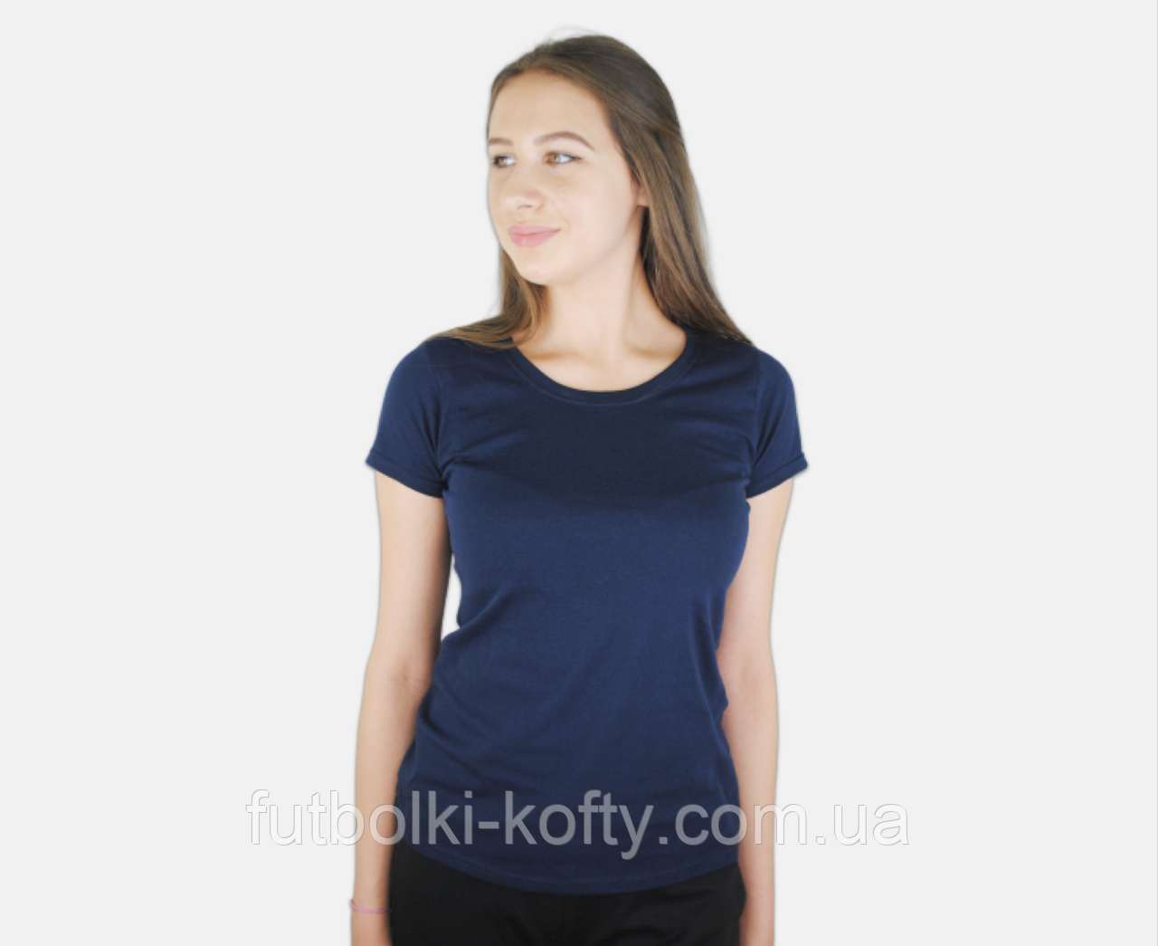 Жіноча футболка синя базова (глибокий темно-синій) Valueweight lady-fit Fruit of the Loom, фото 1