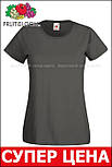 Жіноча футболка сіра базова (світлий графіт) Valueweight lady-fit Fruit of the Loom XXL, 52, 100%бавовна, фото 9