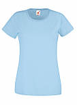 Жіноча футболка блакитна базова Valueweight lady-fit Fruit of the Loom, XS, 42, фото 4