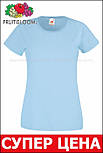 Жіноча футболка блакитна базова Valueweight lady-fit Fruit of the Loom, XS, 42, фото 6