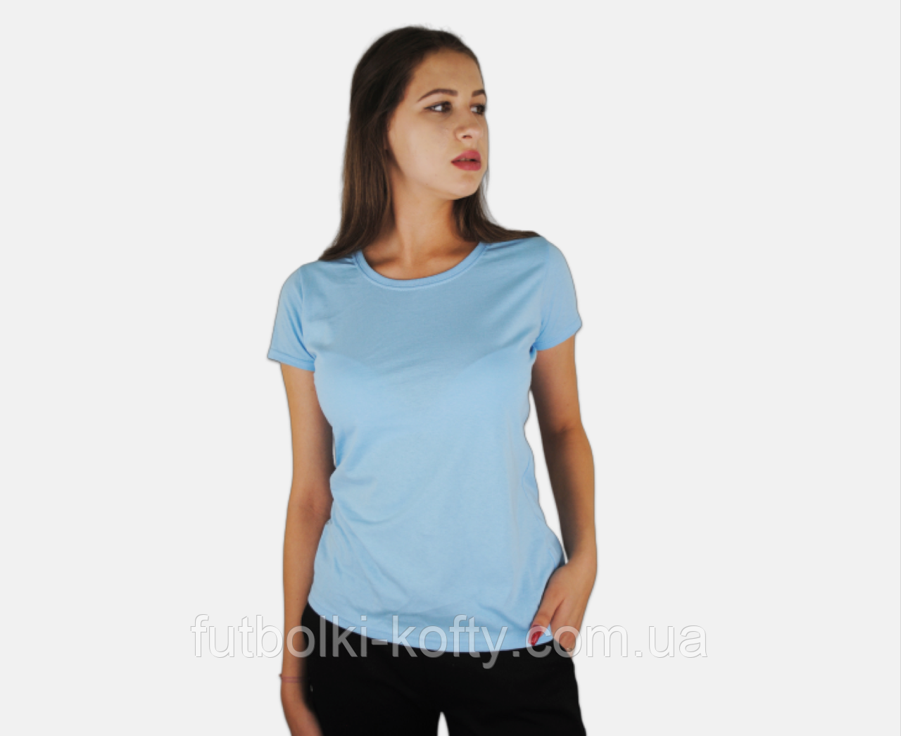 Жіноча футболка Небесно-блакитна Класична Fruit of the loom 61-372-YT S