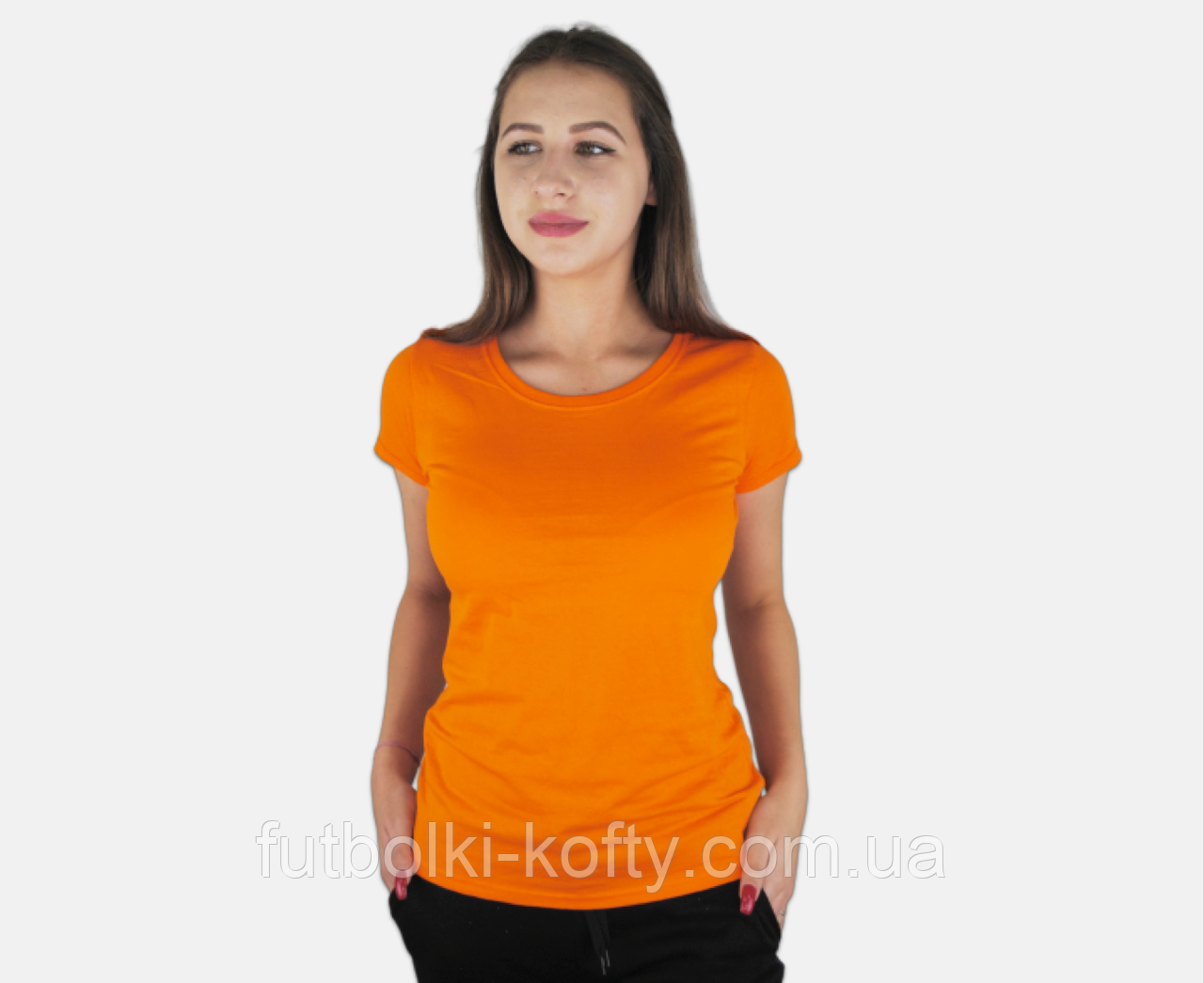Жіноча футболка оранжева базова Valueweight lady-fit Fruit of the Loom XXL, 52, фото 1