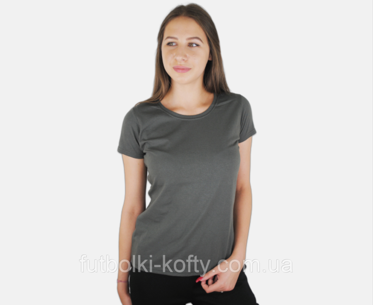 Жіноча футболка сіра базова (світлий графіт) Valueweight lady-fit Fruit of the Loom XXL, 52, 100%бавовна, фото 1
