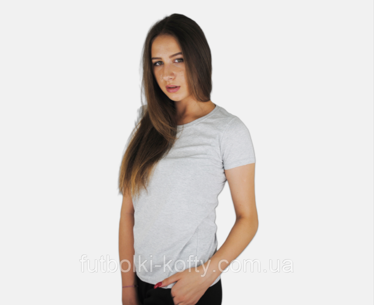 Жіноча футболка сіра базова (сіро-ліловий) Valueweight lady-fit Fruit of the Loom L, 48, 97%бавовна 3%поліестер, фото 1