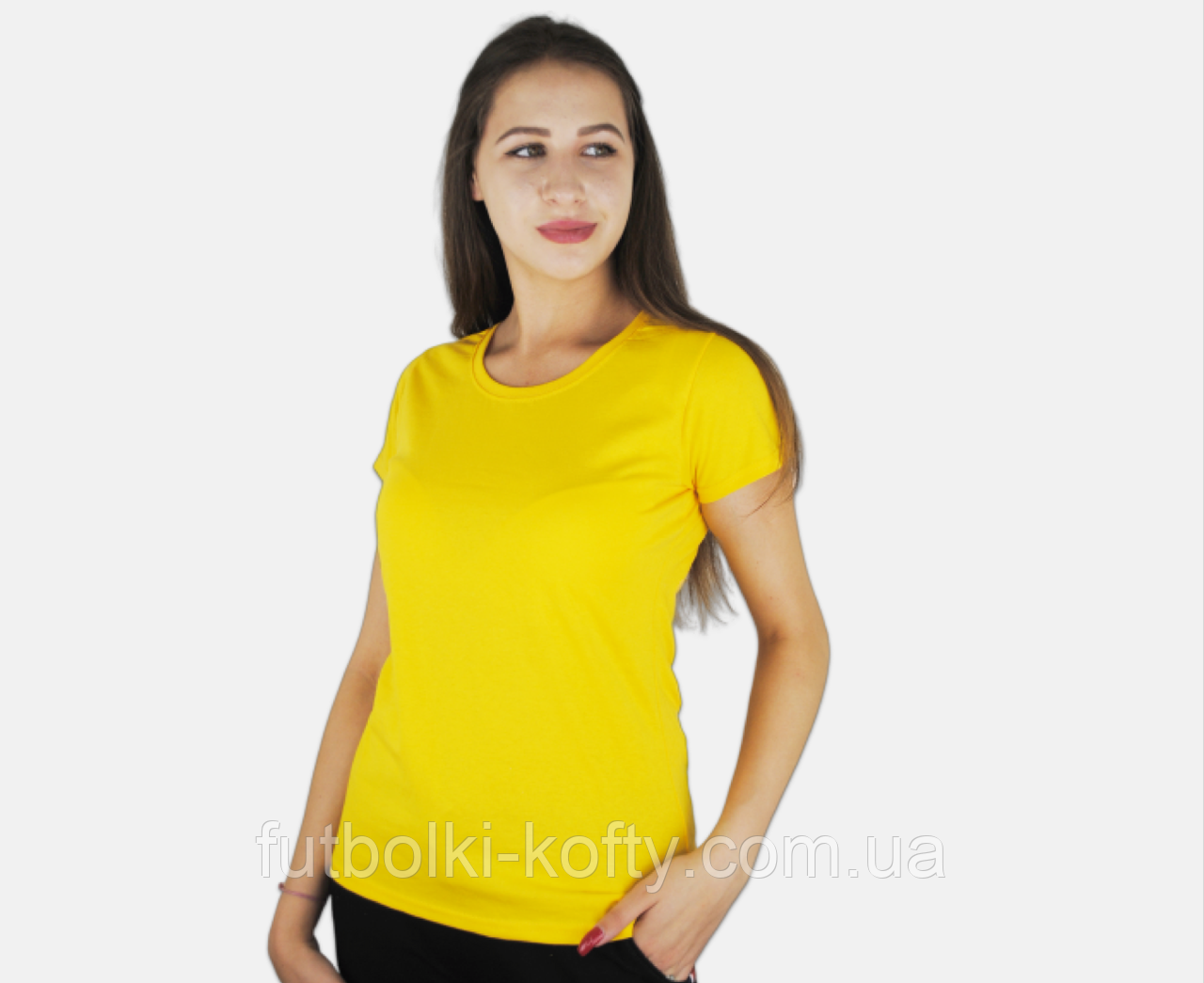 Жіноча футболка жовта базова (сонячно-жовтий) Valueweight lady-fit Fruit of the Loom XXL, 52, 100%бавовна, фото 1