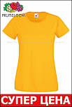 Жіноча футболка жовта базова (сонячно-жовтий) Valueweight lady-fit Fruit of the Loom XXL, 52, 100%бавовна, фото 8