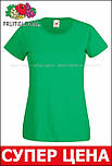 Жіноча футболка зелена базова (яскраво-зелений) Valueweight lady-fit Fruit of the Loom XXL, 52, фото 9