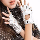 Шкіряні рукавички з сердечками, фото 5