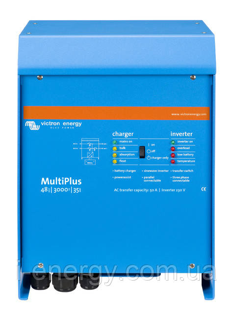 Гібридний інвертор MultiPlus 48/3000/35-50 PMP483021010 Victron Energy 48В 3000ВА 35А, фото 1