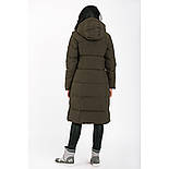 Довгий жіночий пуховик Camel Active 330075-36 хакі XL, фото 4