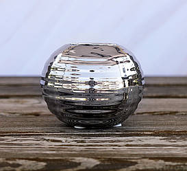 Підсвічник керамічний Gaya срібло h9 см 