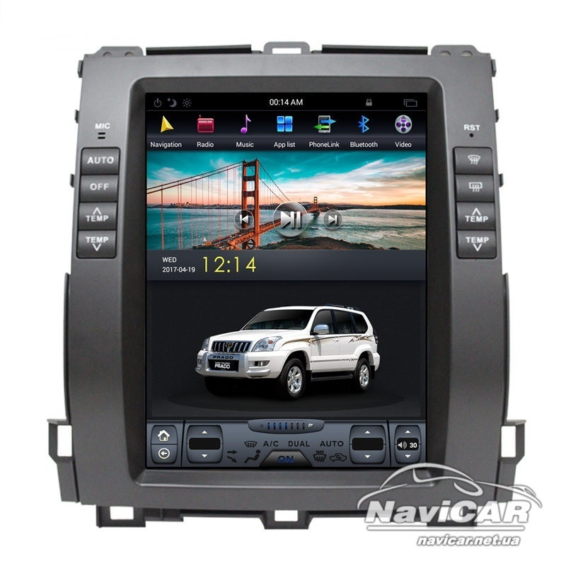 Штатна магнітола для Toyota Land Cruiser Prado 2002-2009 Tesla Style на Android