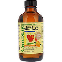 М для детей, Vitamin C, ChildLife, жидкий, апельсин, 118.5 мл