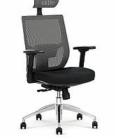 Кресло офисное поворотное Halmar ADMIRAL ткань/сетка, серый/черный