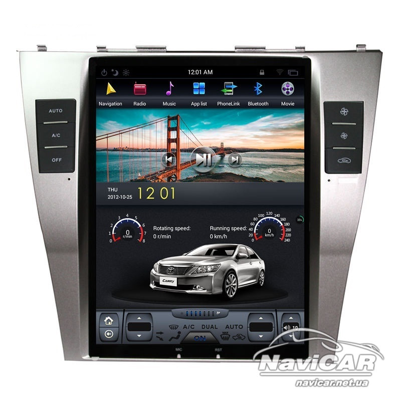 Штатна магнітола для Toyota Camry V40 2006-2011 Tesla Style на Android