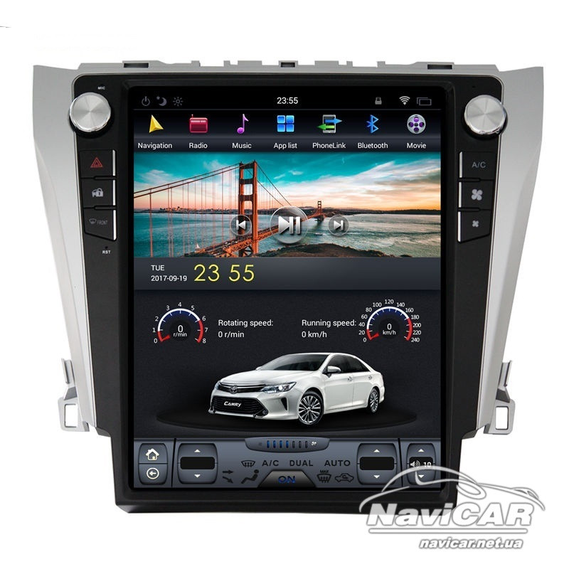 Штатна магнітола для Toyota Camry V50 V55 2012-2017 Tesla Style на Android, фото 1
