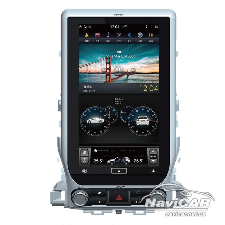 Штатна магнітола для Toyota Land Cruiser 200 2016-2018 Tesla Style на Android