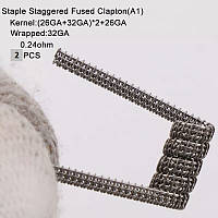 Staggered Fused койл (спираль) 0,24 ом для электронных сигарет 2шт