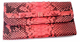 Гаманець зі шкіри пітона червоний (30х11х2 см)