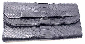 Гаманець зі шкіри пітона чорний лак (30х11х2 см)