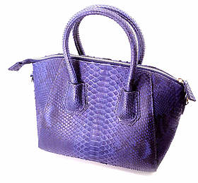 Сумочка зі шкіри пітона (37х37х17 см) синя