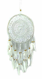 Ловець снів мереживний білий (d-21см h-55 см)
