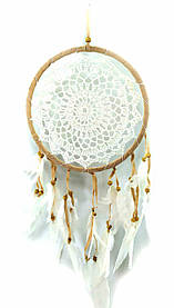 Ловець снів бежевий мереживною (d-21см h-55 см)