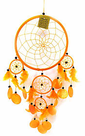 Ловець снів з черепашками помаранчевий (d-22 см h-60 см)