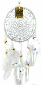 Ловець снів мереживний білий (d-16,5 см h-45 см)