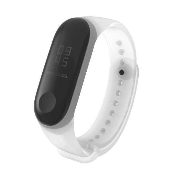 Ремінець Xiaomi Mi Band 4 / 3 MiJobs силіконовий напівпрозорий Білий 2155P