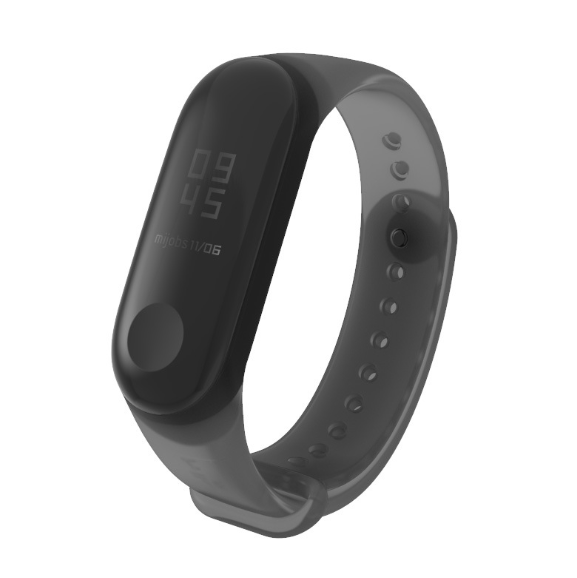 Ремінець Xiaomi Mi Band 4 / 3 MiJobs силіконовий напівпрозорий Чорний 2155P