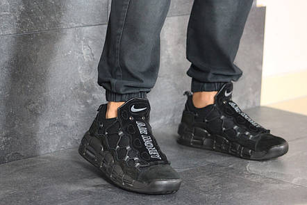 Кросівки чоловічі Nike Air More Money,нубук,чорні, фото 2