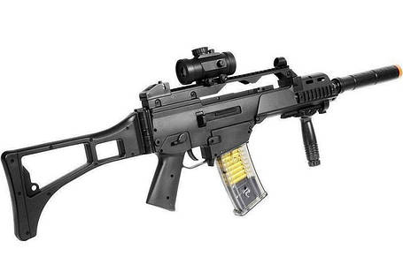 Іграшкова зброя Автомат Double Eagle M85P акумулятор, з кульками, лазер, приціл, фото 2