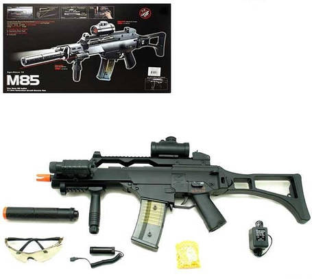 Іграшкова зброя Автомат Double Eagle M85P акумулятор, з кульками, лазер, приціл, фото 2