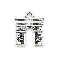 Подвеска Триумфальная арка , " Париж ", Цвет: Античное серебро, 18 мм x 14 мм