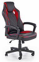 Кресло офисное поворотное Halmar BAFFIN, экокожа, черный/красный