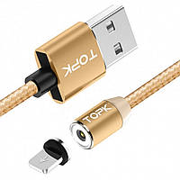 Магнітний кабель для заряджання Topk iPhone 1m 2.1 A 360° Gold (TK17i-VER2-GL)