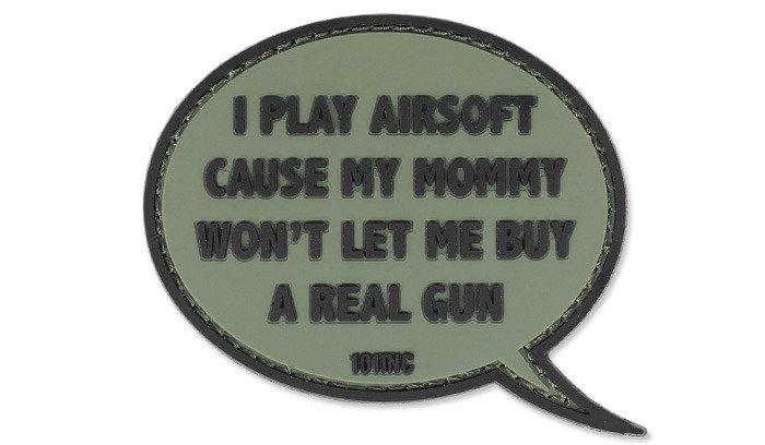 101 Inc. - 3D Patch - I Play Airsoft - Green