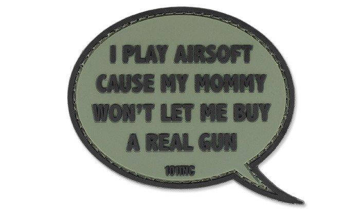 101 Inc. - 3D Patch - I Play Airsoft - Green, фото 1