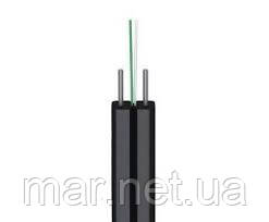 Кабель оптичний FTTH001-SM-28/1000m,1 волокно, діелектричний, LSZH , два FRP зміцнюючі прута, несучий елемент