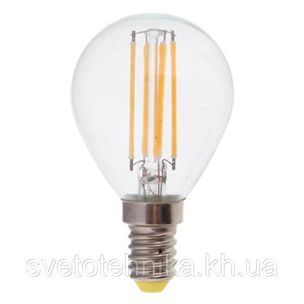 Світлодіодна лампа Feron LB61 E14 4W 4000K типу G45 "шор" прозора для декоративного освітлення