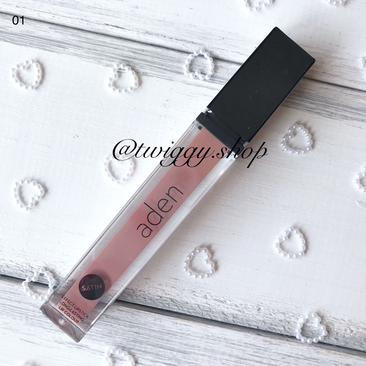 Рідка сатинова помада для губ Aden Satin Effect Lipstick 01 radiant beige