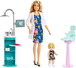 Лялька Барбі лікар стоматолог дантист з малятком Barbie Dentist Doll & Playset