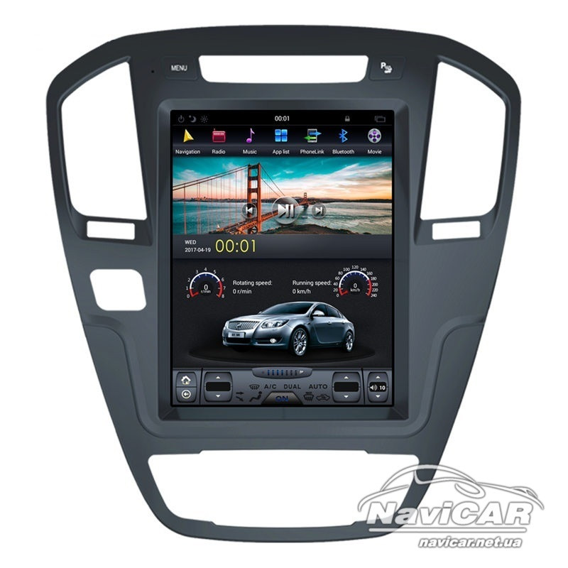 Штатная магнитола для Buick Regal 2009-2013 (Black-Brown) Tesla Style на Android