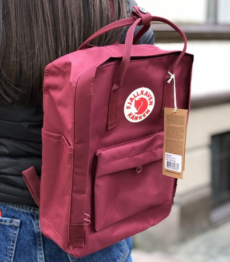 Рюкзак молодежный школьный Fjallraven Kanken classic bag bordo. Живое фото. Premium (топ ААА+) - фото 1 - id-p532523737