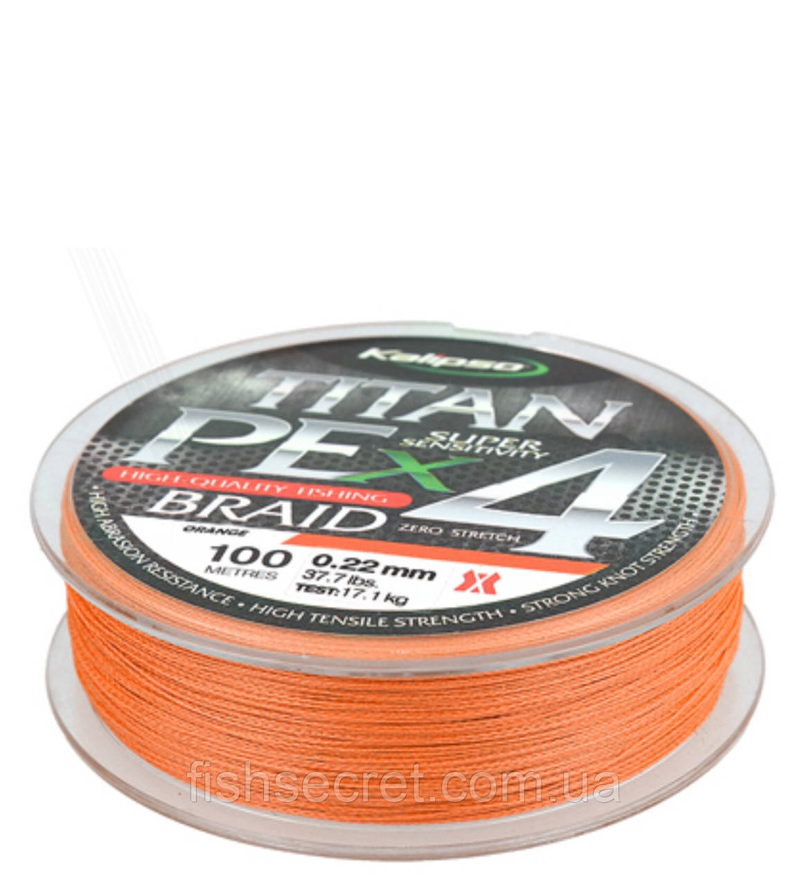 Шнур помаранчевий Kalipso Titan PE X4 OR 100 м. 0.10