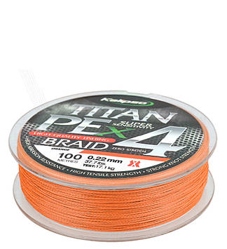Шнур помаранчевий Kalipso Titan PE X4 OR 100 м. 0.10